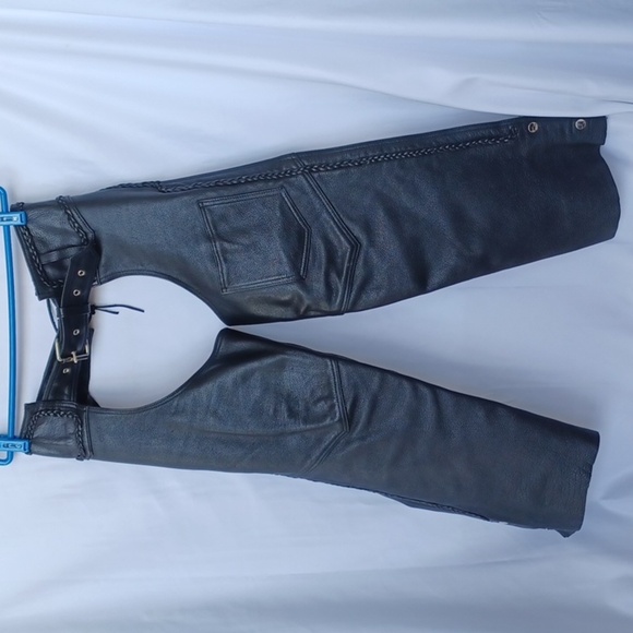 Hudson Leather Black Leather Chaps Size XS - Picture 1 of 7